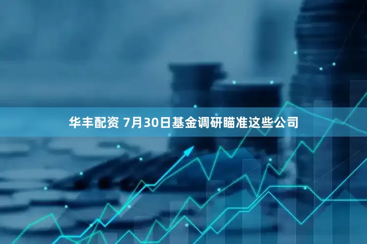 华丰配资 7月30日基金调研瞄准这些公司