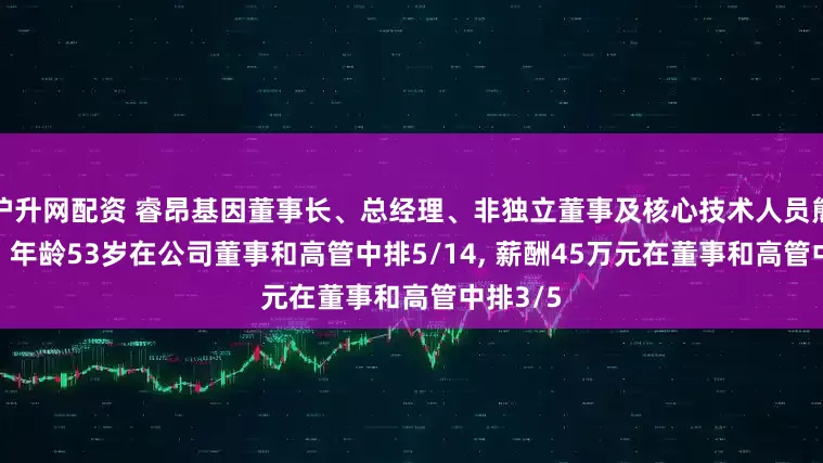 沪升网配资 睿昂基因董事长、总经理、非独立董事及核心技术人员熊慧离任, 年龄53岁在公司董事和高管中排5/14, 薪酬45万元在董事和高管中排3/5