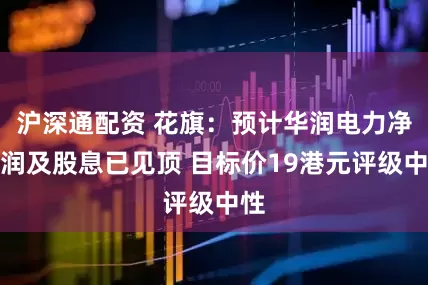 沪深通配资 花旗：预计华润电力净利润及股息已见顶 目标价19港元评级中性
